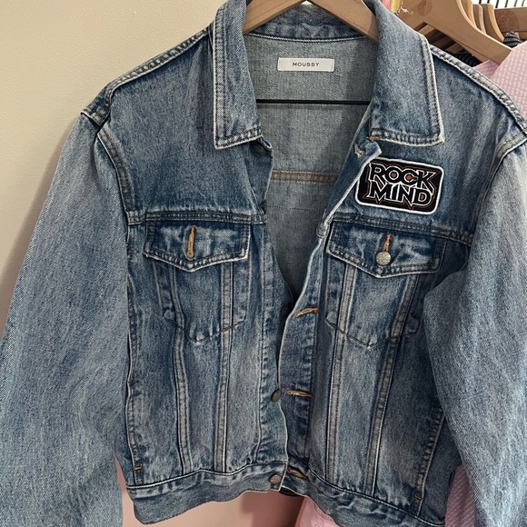 Moussy Jackets & Blazers - Moussy Rock Mind Denim Patchwork Jacket ✨🎸